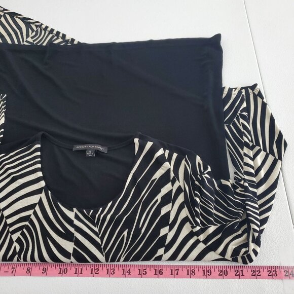 Affinity For Knits Womens Asymmetrical Zebra Print Tunic Top Size XL Travel - Picture 4 of 7